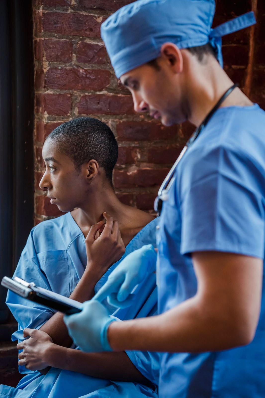 African patient consulting with doctor in India